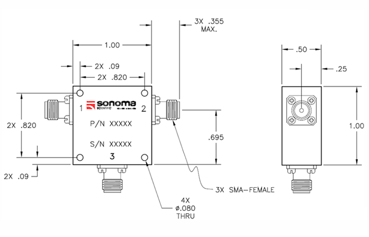 C1XM13 1.25-1.4GHz高功率SMA環(huán)行器Sonoma Scientific C1XM13 1.25-1.4GHz高功率SMA環(huán)行器Sonoma Scientific